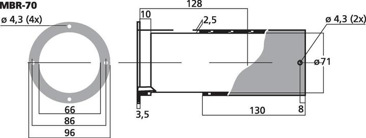 Actual product image Monacor Bass-reflex tube