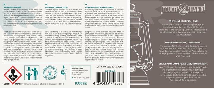 Nährwerte und Zutaten Feuerhand Lampenöl