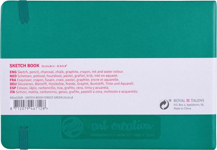Produktbild Talens Sketchbook Forest Green | 21 x 14.8 cm, 140 g, 80 sheets (Harter Einband)