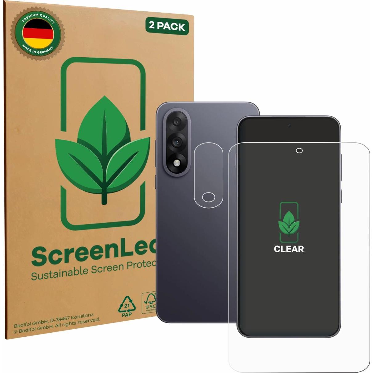 ScreenLeaf Pellicola protettiva, Proteggi Schermo Sostenibili, Clear, Antigraffio (2 Pezzo/i, OnePlus Nord 5G), Pellicola protettiva smartphone, Trasparente