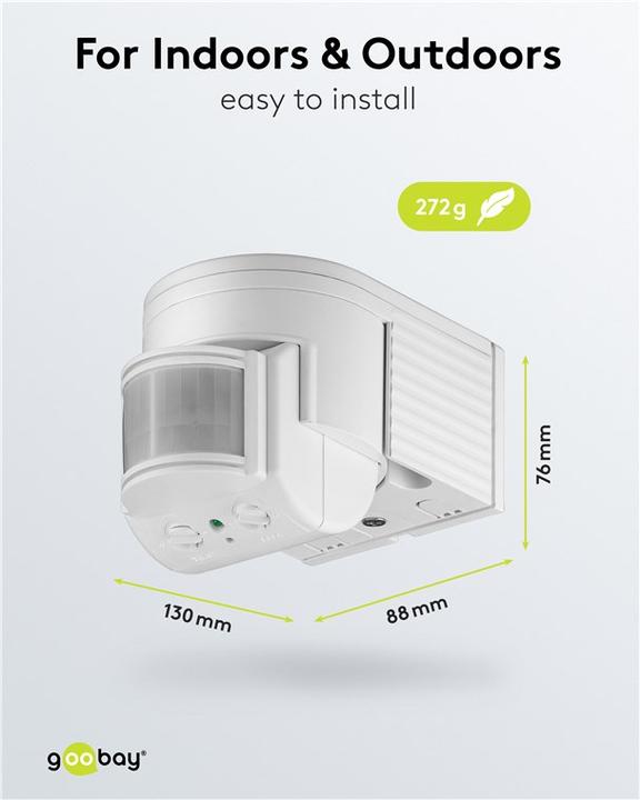 Image du produit Goobay Détecteur de mouvement PIR monté en surface 95 (12 m)