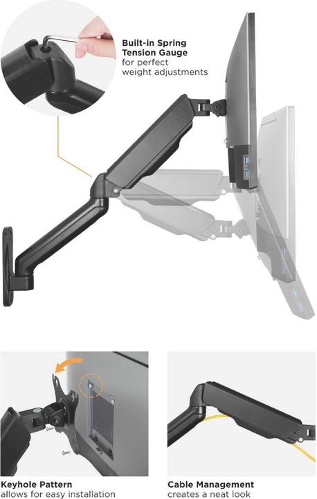Actual product image equip Table mount 17"-32"/ 2TFT per Xkg 360° gas spring (Wall, 32", 9 kg)