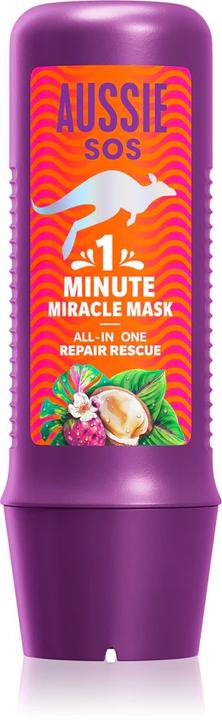 Aussie Sos 1 Minute Miracle Repair Rescue Mask 250ml - Deeply Nourishes Dry Damaged Hair (250 ml)