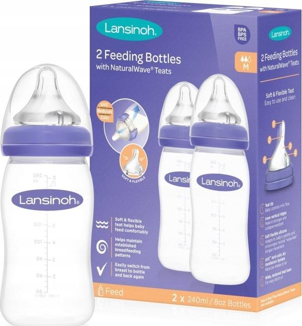 Actual product image Lansinoh NaturalWave Baby Bottle (240 ml)