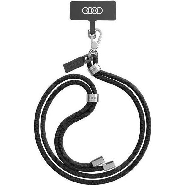 Audi uniwersalna smycz do telefonu 120cm 6mm crossbody czarny/nero AU-CBL6-R8/D1-BK, Accessori per cellulare, Nero