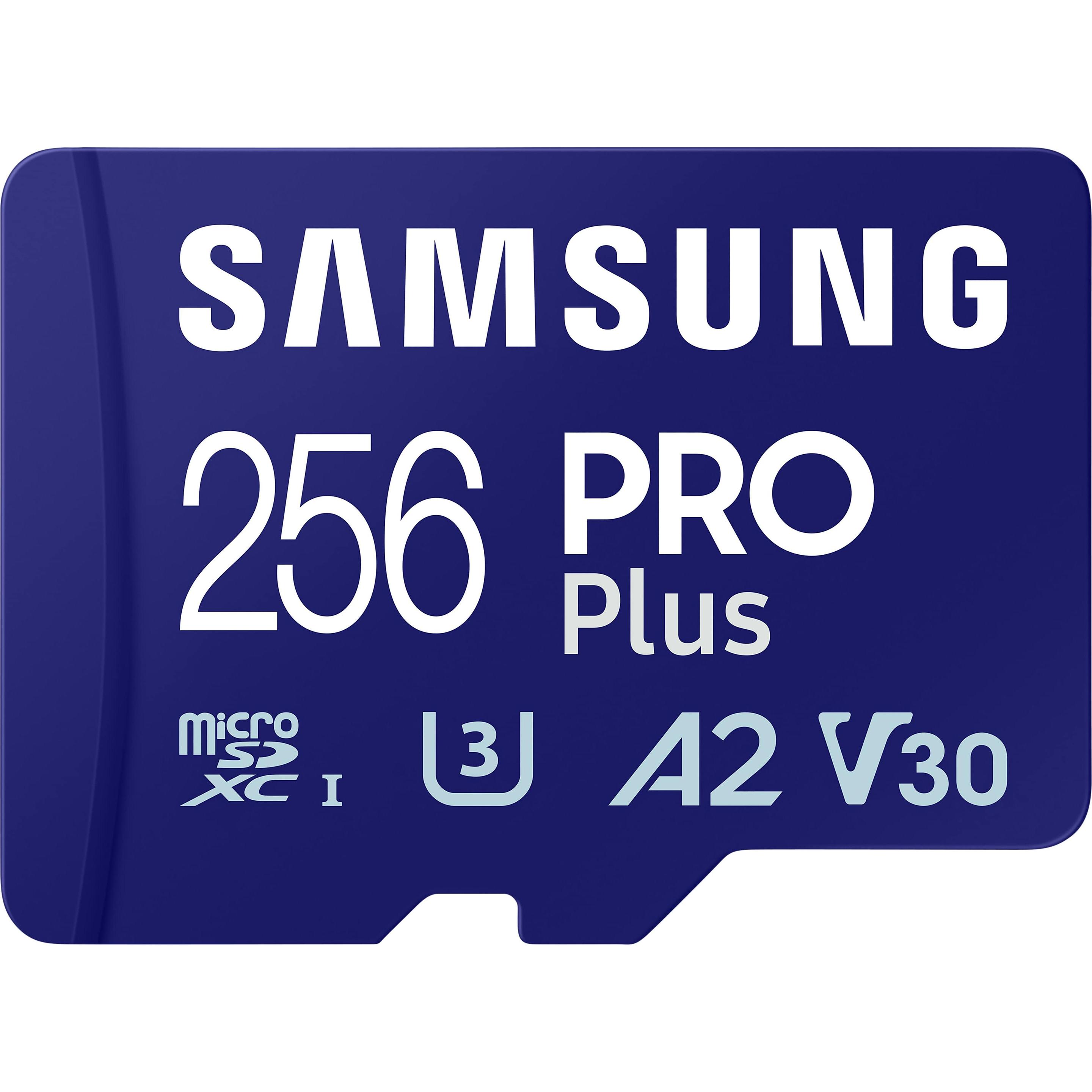 Samsung Pro Plus (256 GB, microSDXC, U3, UHS-I), Speicherkarte, Blau