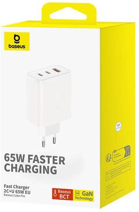 Produktbild Baseus Wall charger OS-Cube Pro 2xUSB-C + USB, 65W (white) (65 W)