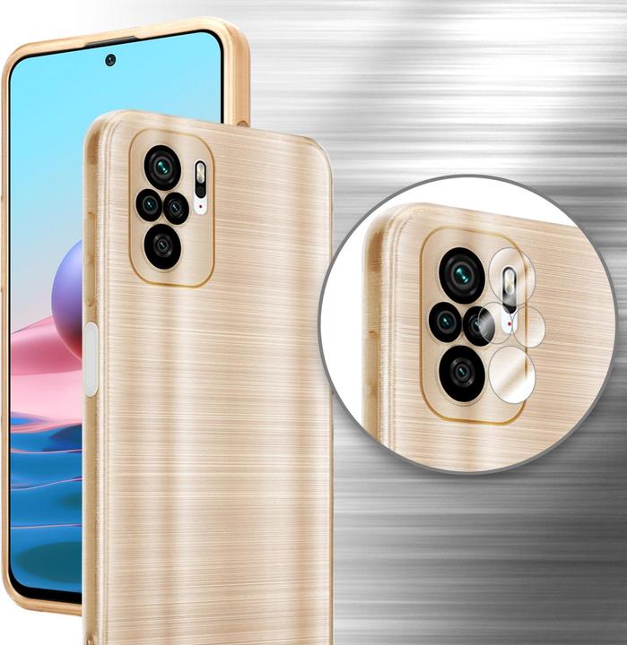 Actual product image Cadorabo Case for Xiaomi RedMi NOTE 10 4G / RedMi NOTE 10S in TPU Brushed Camera Protector LM160 Style (Xiaomi Mi Note 10, Xiaomi Redmi Note 10S)