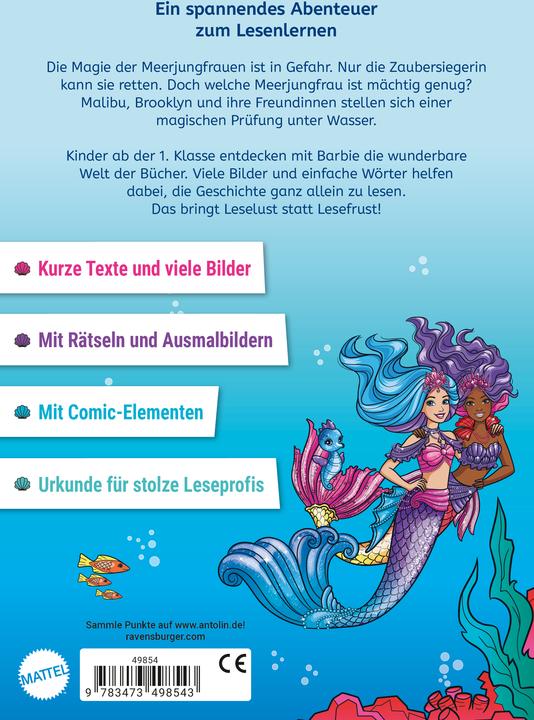Actual product image Ravensburger Barbie – Meerjungfrauen-Power: Das magische Turnier - Erstlesebuch zum Lesenlernen (German)