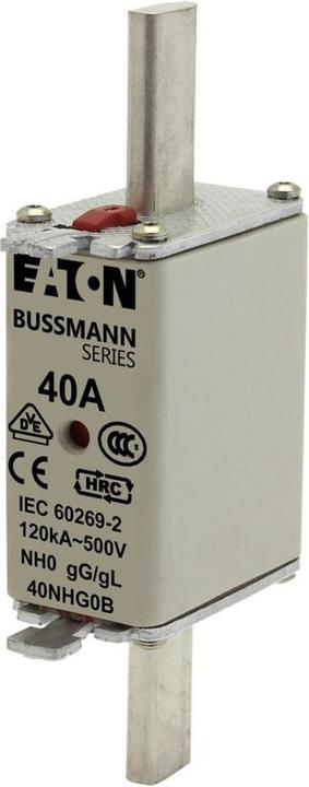 Actual product image Eaton Fuse-link, low voltage, 40 A, AC 500 V, 120 kA, NH0, gL/gG, IEC, double indicator, live (40 A)