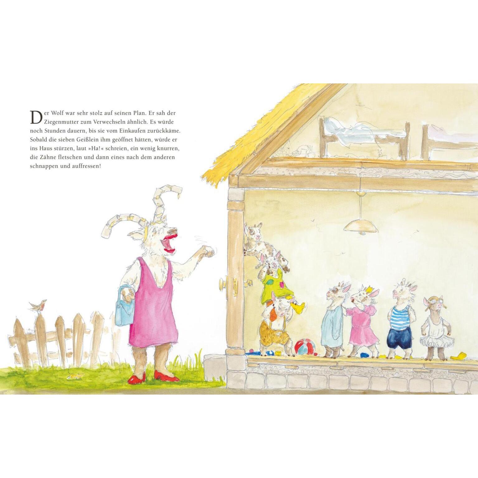 Thumbnail - Die verflixten sieben Geisslein, Kinderbücher von Sebastian Meschenmoser