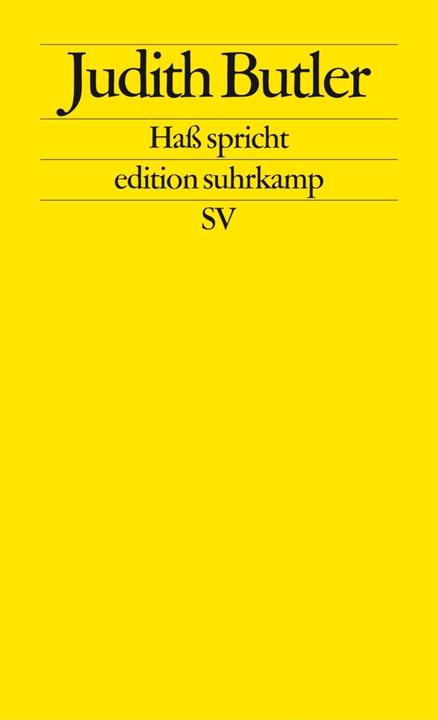 Produktbild Hass spricht (Deutsch, Judith Butler, 2008)