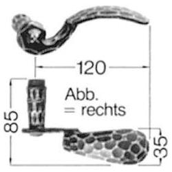 Magni, Türgriff + Fenstergriff, HS Rowe Zi-Drückerlocht Nr.182Z Ei rs (Türgriff)
