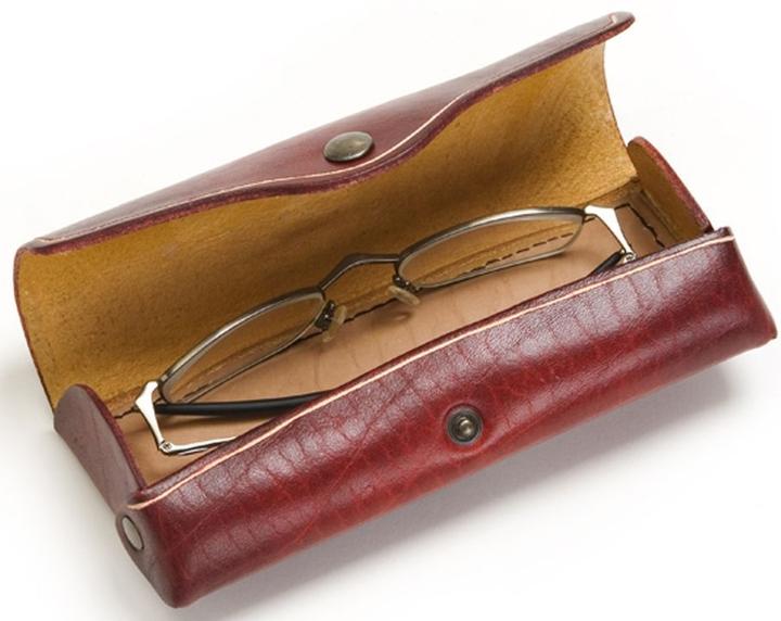 Immagine prodotto Mika Portaocchiali, groá, pelle di sella, bottone a pressione, rosso