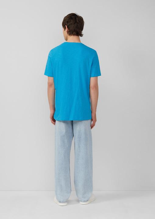 Produktbild S.Oliver T-Shirt Baumwoll-T-Shirt mit Frontprint und Flammgarnstruktur (L)