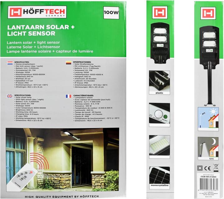 Actual product image ProPlus Lamp lantern LED solar + light sensor IP65 (840 lm, IP65)