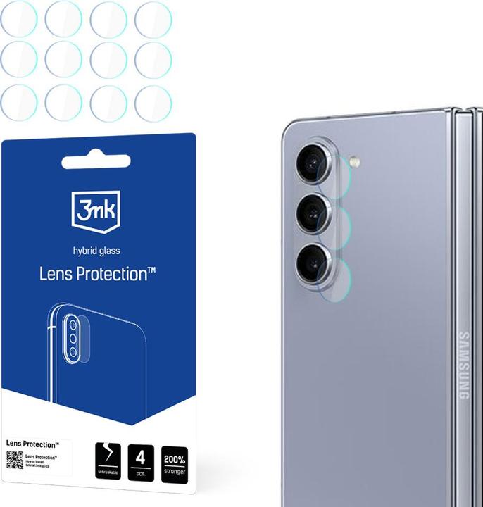 Produktbild 3MK Hybridglas Objektivschutz für Kamera für Samsung Galaxy Z Fold 5 (4 Stück, Samsung Galaxy Z Fold5)