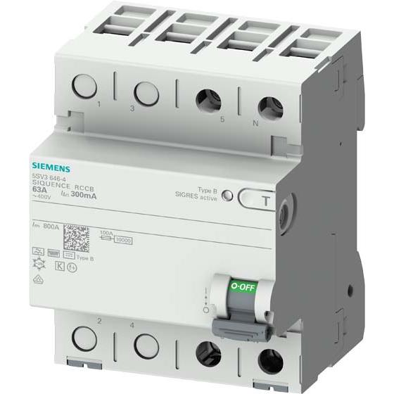 Siemens, Schutzschalter, 5SV3324-4 2polig Typ B 40A 30mA 230V FI-Schutzschalter