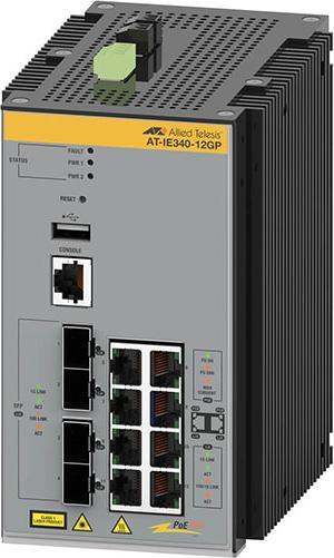 Produktbild Allied Telesis AT-IE340-12GP-80 Managed L3 Gigabit Ethernet (10/100/1000) Power over Ethernet (PoE) (12 Ports)