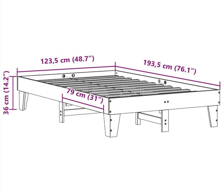 Actual product image vidaXL Bettgestell (120 x 190 cm)