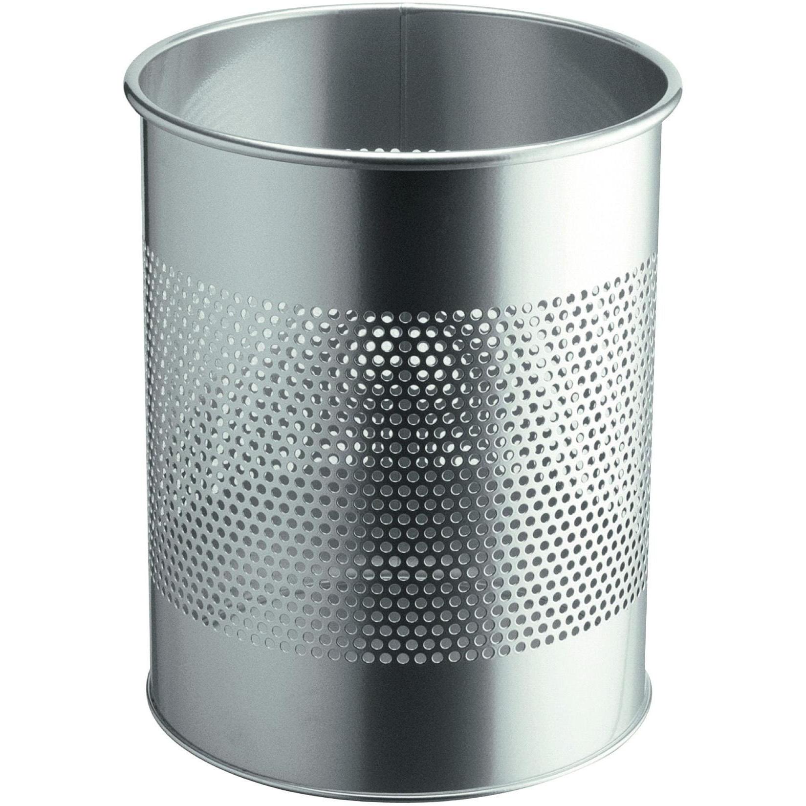 Durable Papierkorb Lochdekor, Abfalleimer, Silber