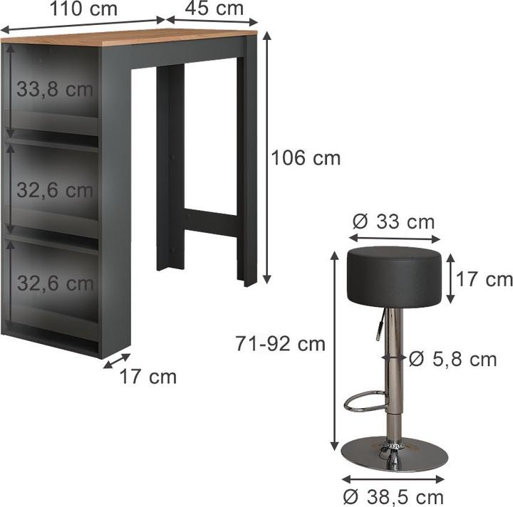 Immagine prodotto Vicco Riposo con 2 sgabelli da bar
