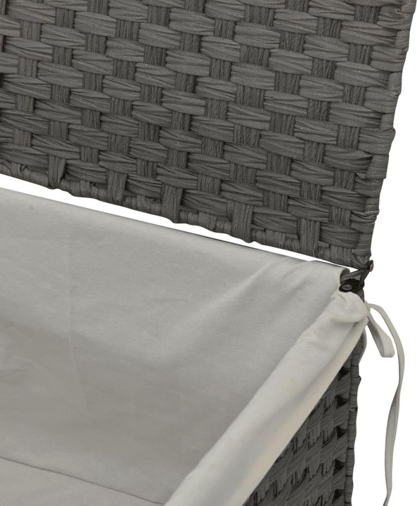Produktbild VidaXL Wäschekorb mit Deckel Grau 55,5x35x34 cm Poly