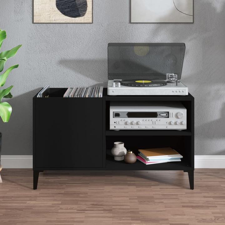 Produktbild VidaXL Plattenschrank Schwarz 84,5x38x48 cm Holzwerkstoff (84.5 x 38 x 48 cm)