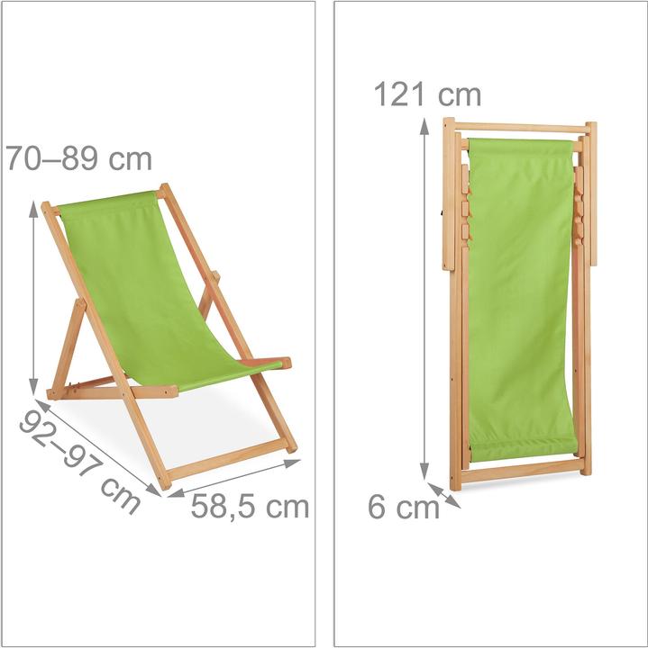 Produktbild Relaxdays Holzliegestuhl (92 cm)