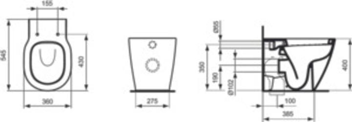Actual product image Ideal Standard Connect washdown WC E8231