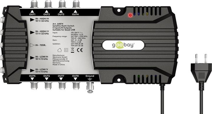 Actual product image Goobay Satellite multi-switch 5 inputs/8 outputs (Multi switch)
