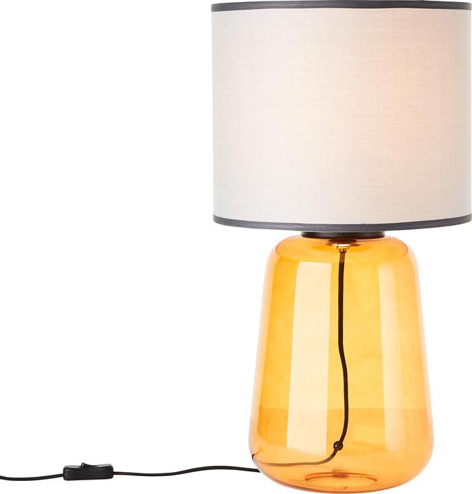 Actual product image Brilliant Hydra Table Lamp 56cm Grey/Yellow Glass/Textile Cord Intermediate Switch (E27)
