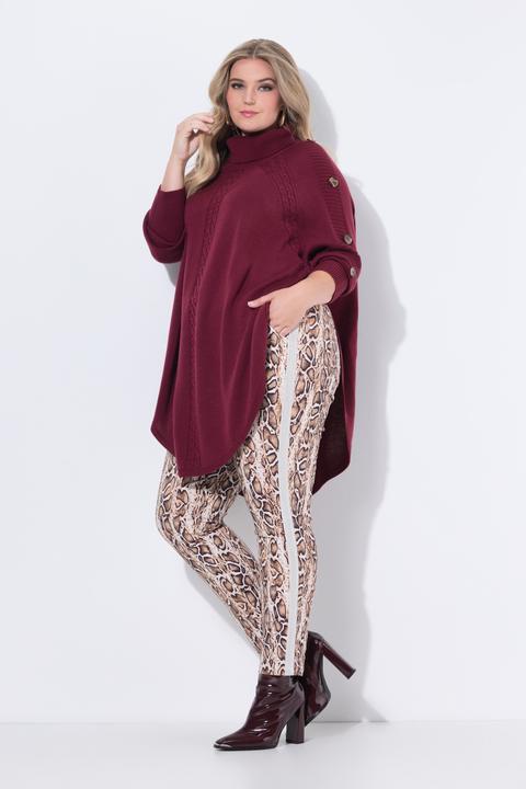 Produktbild Miamoda Pullover, Poncho-Style, Zopfmuster, Zipfelsaum (56)