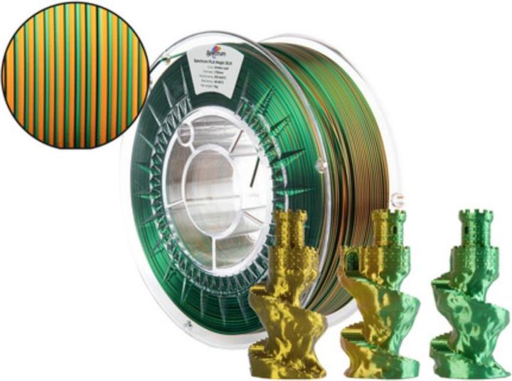 Immagine prodotto Filament · PLA Magic SILK · AMBER LEAF · 1.75mm · 1kg (PLA, 1.75 mm, 1000 g, Multicolore)