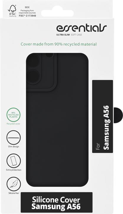 Produktbild Essentials Samsung Galaxy A56 recycled silicone back cover, black (Samsung Galaxy A56)