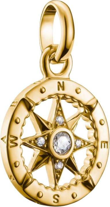 Immagine prodotto Thomas Sabo Charm-Anhänger Kompass mit Steinen Connect vergoldet (Argento 925 con placcatura in oro 18k e zirconi)