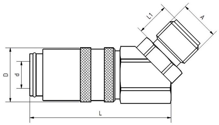 Actual product image Neriox Quick release couplings form H 45° with external thread without valve (Hitch)
