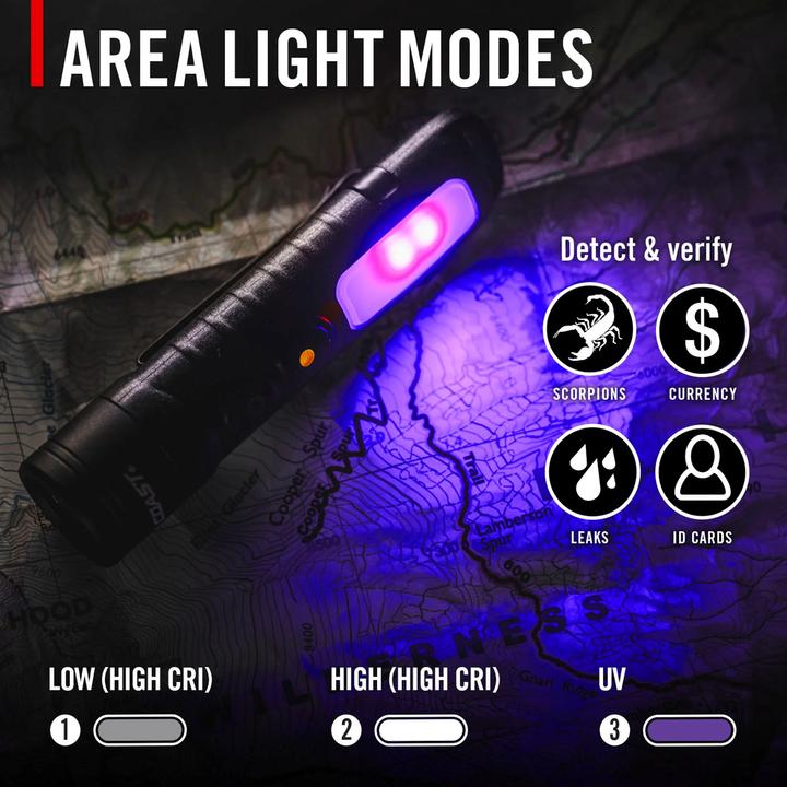 Image du produit Coast KL30R Wiederaufladbare Hoch-CRI-Zweifarbige Taschenlampe mit UV 600 Lumen (8.10 cm)