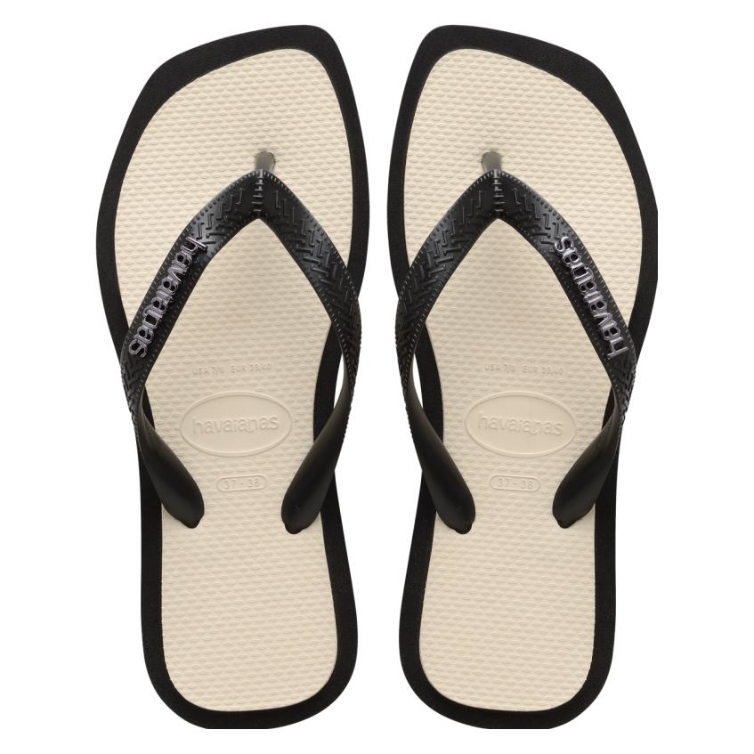 Havaianas, Damen, Flip-Flops, Slipper Women Top Square Fusion Black Eu 37 38, Schwarz, (37, 38)