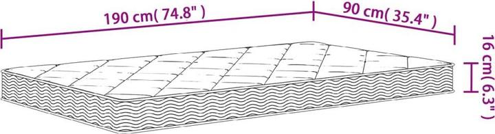Image du produit vidaXL Jessalin (90 x 190 cm, Noyau de mousse)