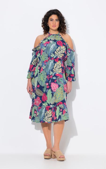 Produktbild Ulla Popken Kleid, A-Linie, Rundhals, schulterfrei, 3/4-Arm (42, 44)