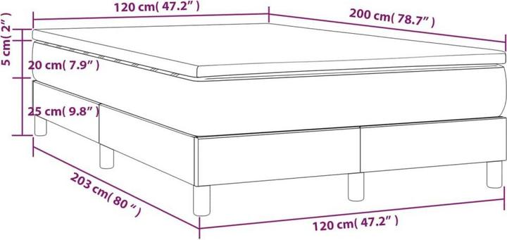 Immagine prodotto vidaXL Boxspringbett (120 x 200 cm)