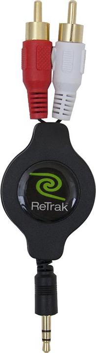 ReTrak EUCABLERCA35 audio cable 1 m 3.5mm RCA Black, Silver (1 m, Cinch Cables)