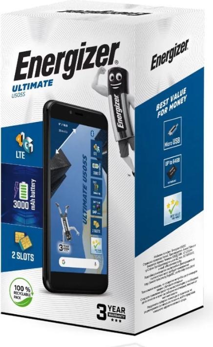 Actual product image Energizer Ultimate U505S Smartphone - Smartphone 1 GB RAM 16 GB 5 Inch 4G Dual Sim EU (Black) (16 GB, Black, 5", Dual SIM, 5 Mpx, 4G)