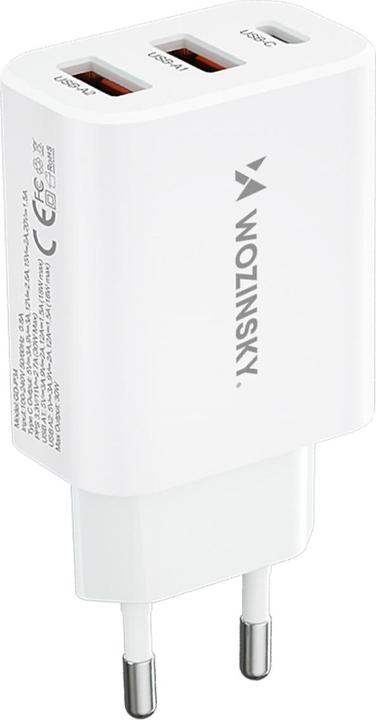 Wozinsky CWCUCW 30W USB-C / 2 x USB-A wall charger - white (30 W)