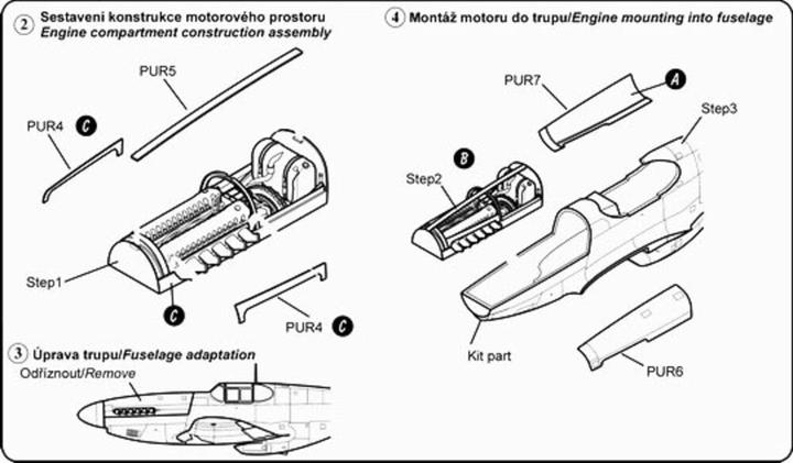 Actual product image CMK P-51D Mustang engine set