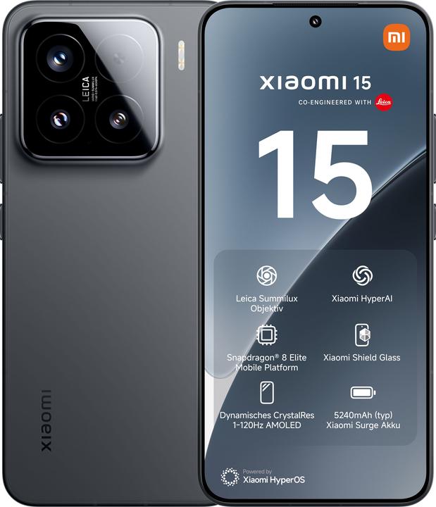 Xiaomi 15 (512 GB, Black, 6.36", Dual SIM, 50 Mpx, 5G)