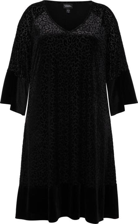 Actual product image Ulla Popken Leopard Print 3/4 Sleeve V-Neck Dress (50, 52)