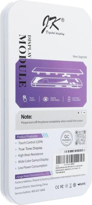 Actual product image Partner Telecom LCD display! OEM LCD Display iPhone 14 + Touch Screen black (JK Incell) IC Transferable (Display, iPhone 14)