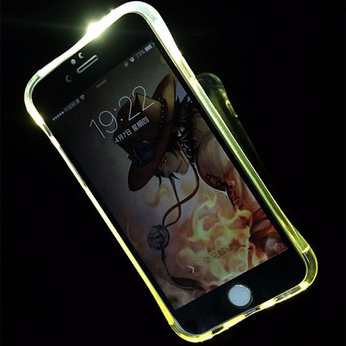 König Design Handy Hülle LED Licht bei Anruf für Handy Samsung Galaxy S6 Transparent Case Neu (Samsung Galaxy S6), Smart...